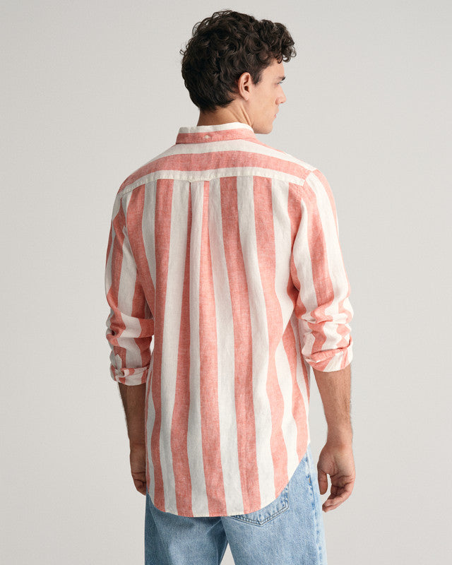 Regular Fit Bold Striped Linen Shirt