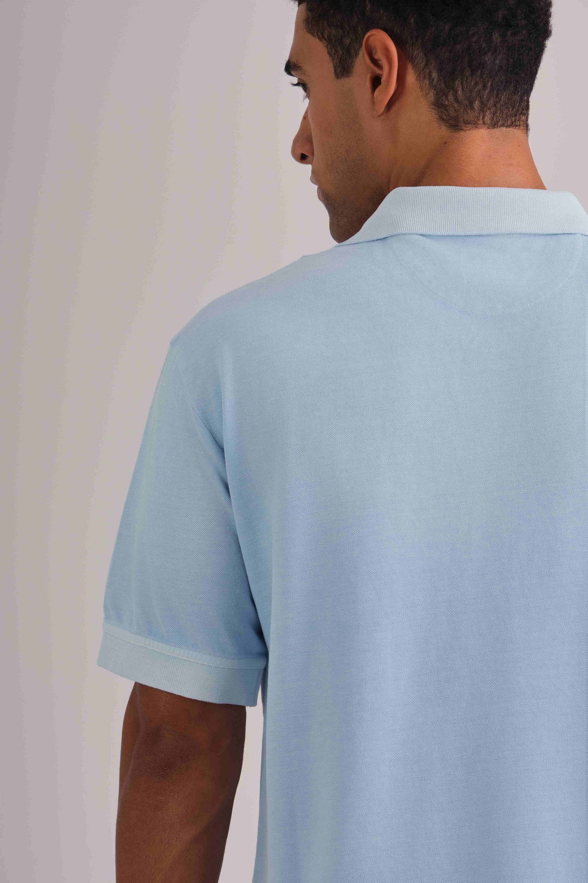 Spray-Dyed Piqué Polo Shirt Fresh Blue / M
