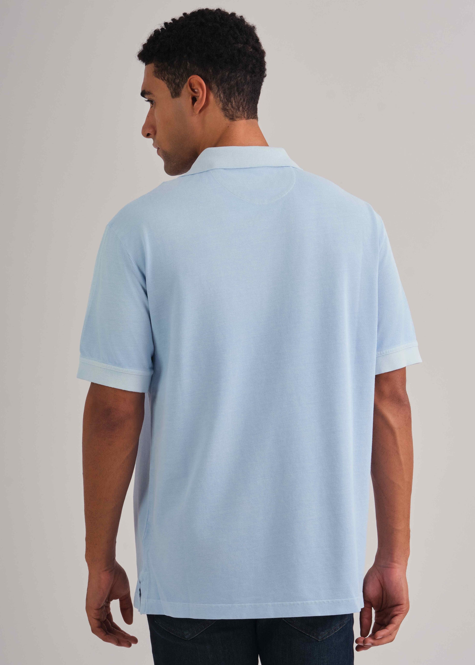Spray-Dyed Piqué Polo Shirt Fresh Blue / M