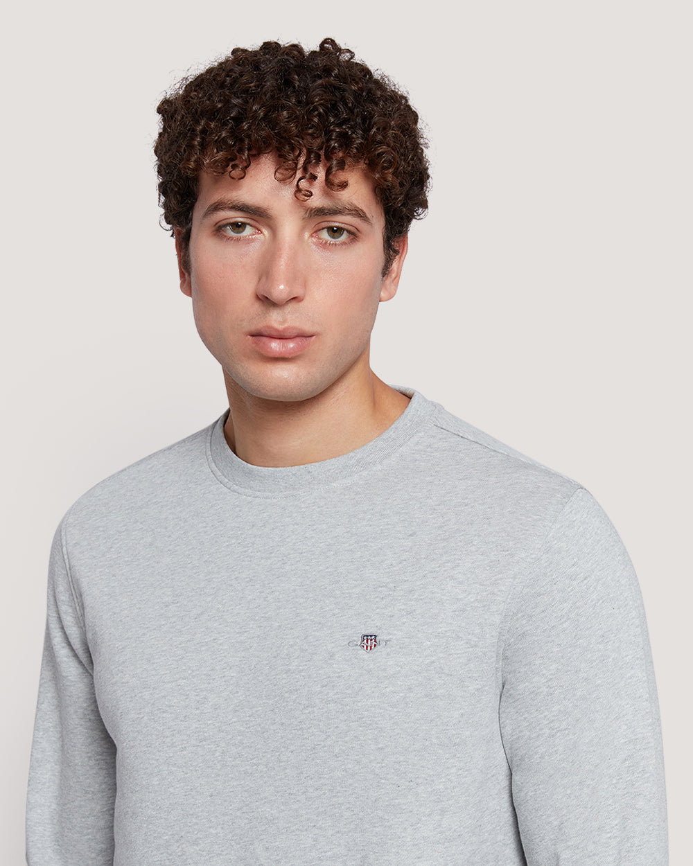 Men’S Shield Logo Cotton Crewneck Sweatshirt