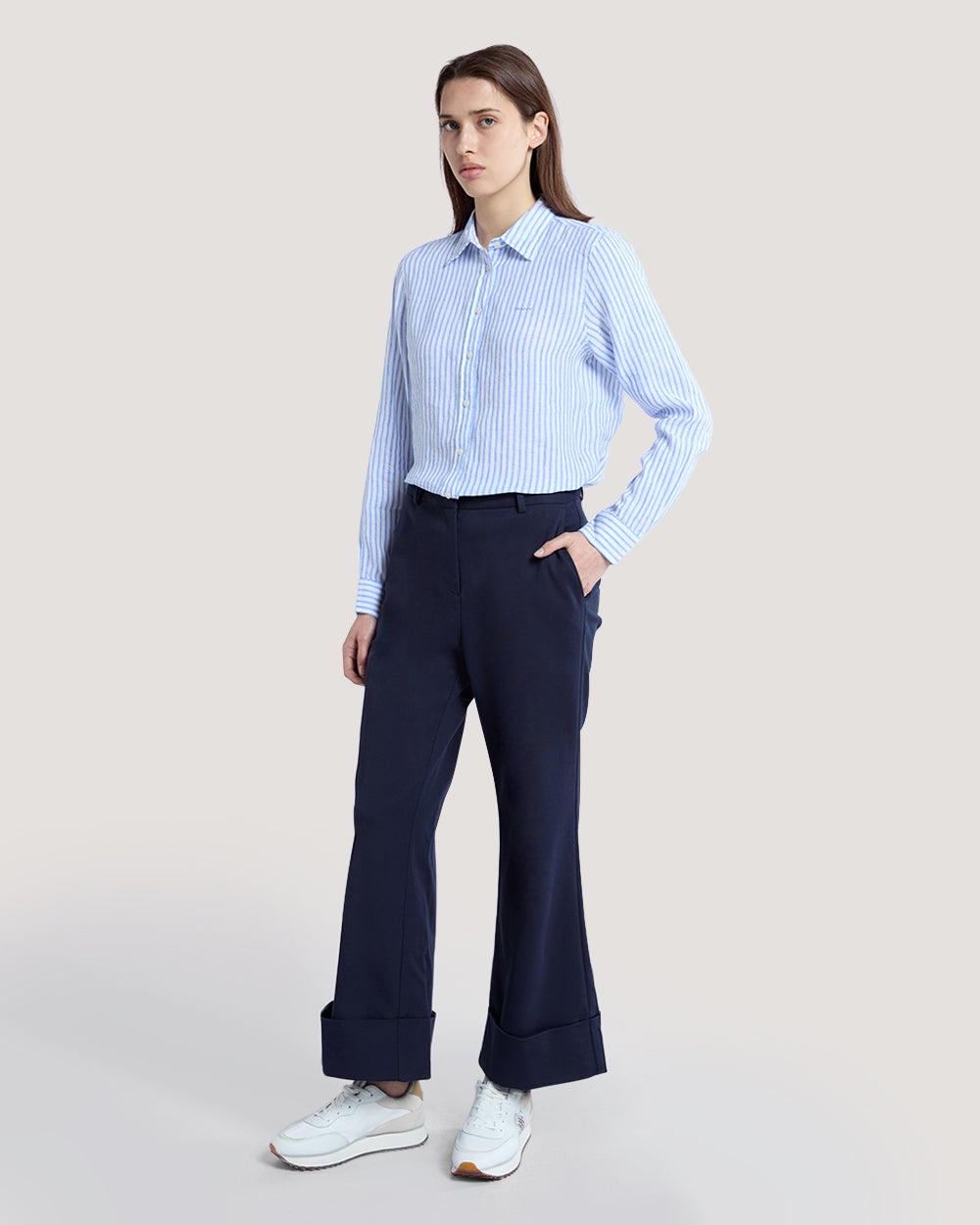 GANT Creased Turn-Up Pants – Blue – view 4