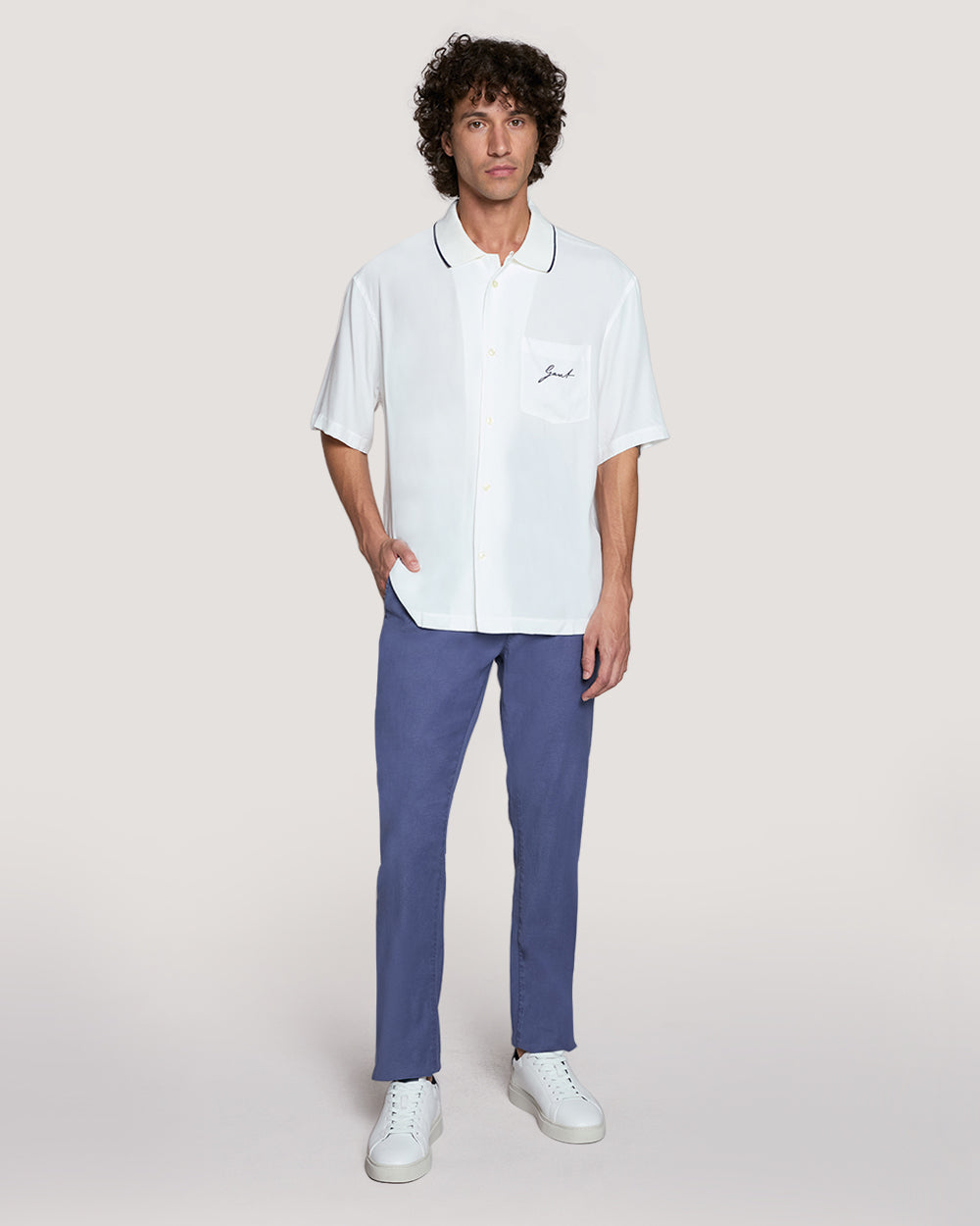 SLIM COT/LINEN CHINOS
