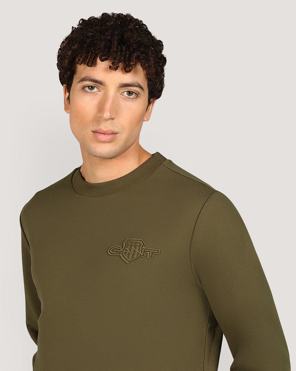 Gant Regular Tonal Shield Crew Neck Sweatshirt For Men