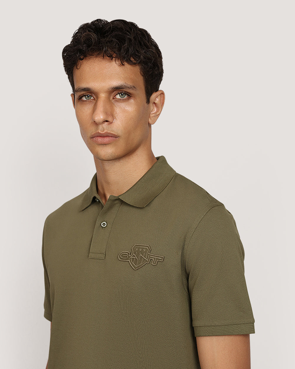 Regular Tonal Shield Short Sleeve Polo