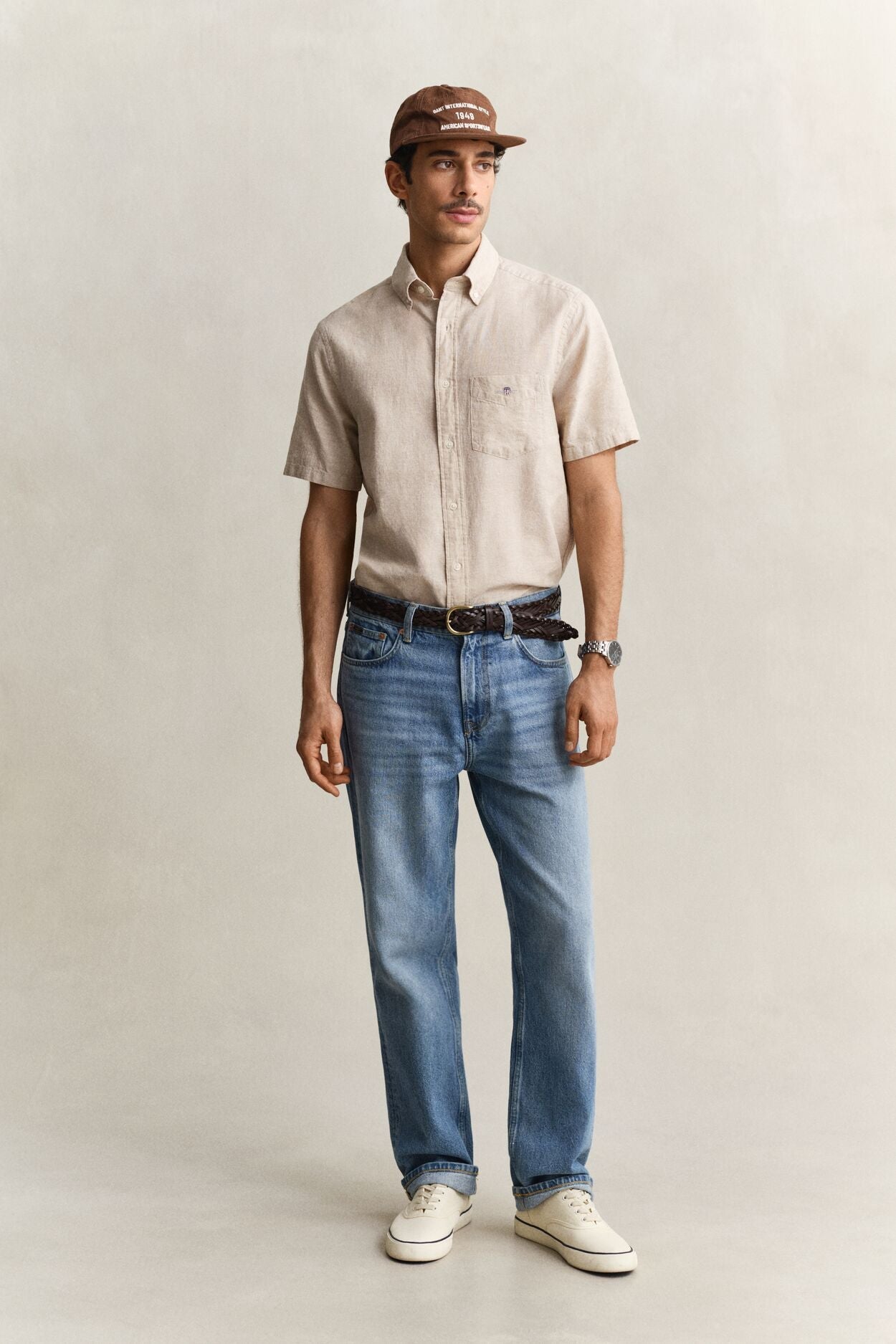 Linen Blend Short Sleeve Shirt