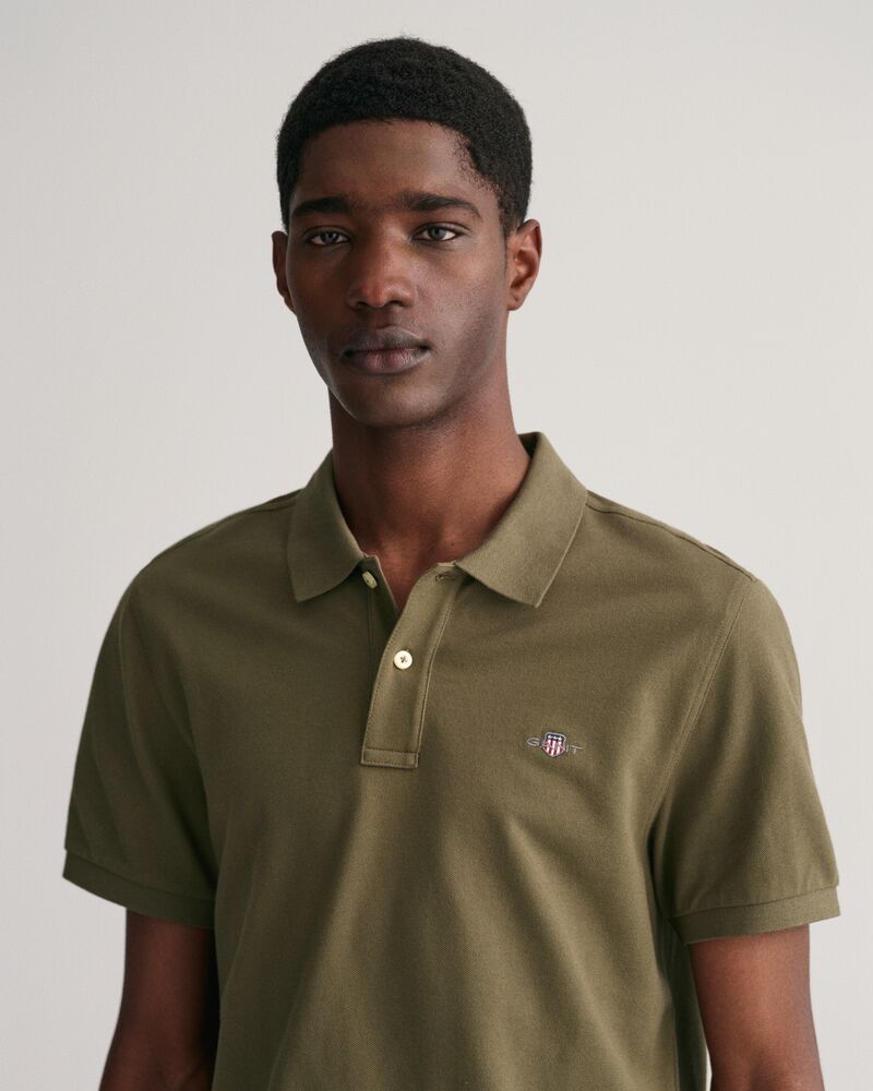 Regular Fit Shield Piqué Polo Shirt Juniper Green / S