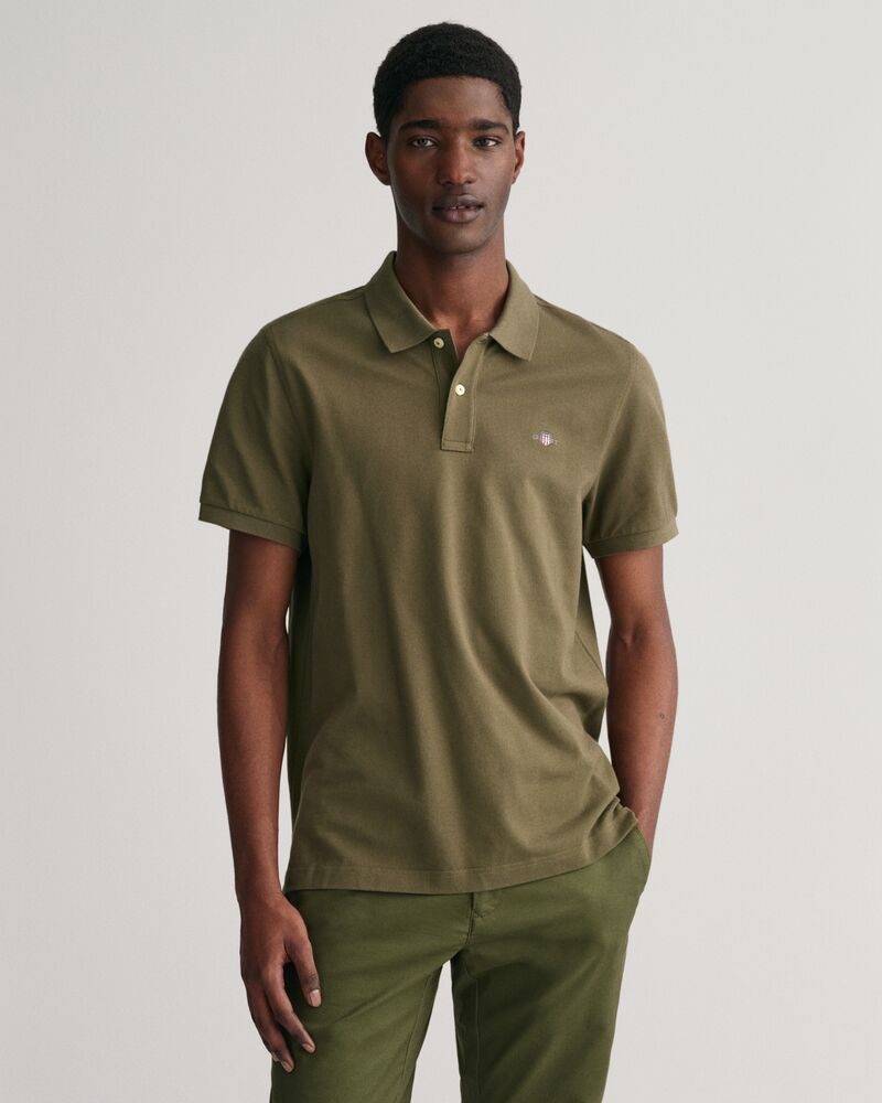 Regular Fit Shield Piqué Polo Shirt Juniper Green / S