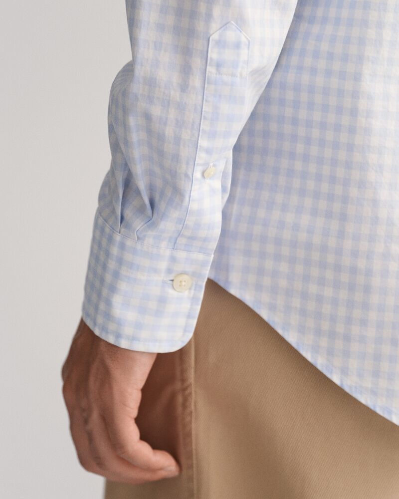 Regular Fit Gingham Poplin Shirt Light Blue / S