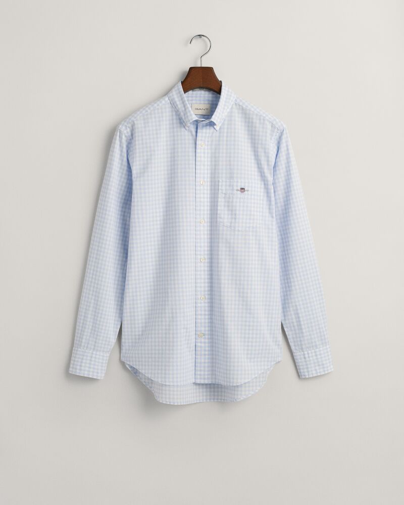 Regular Fit Gingham Poplin Shirt Light Blue / S