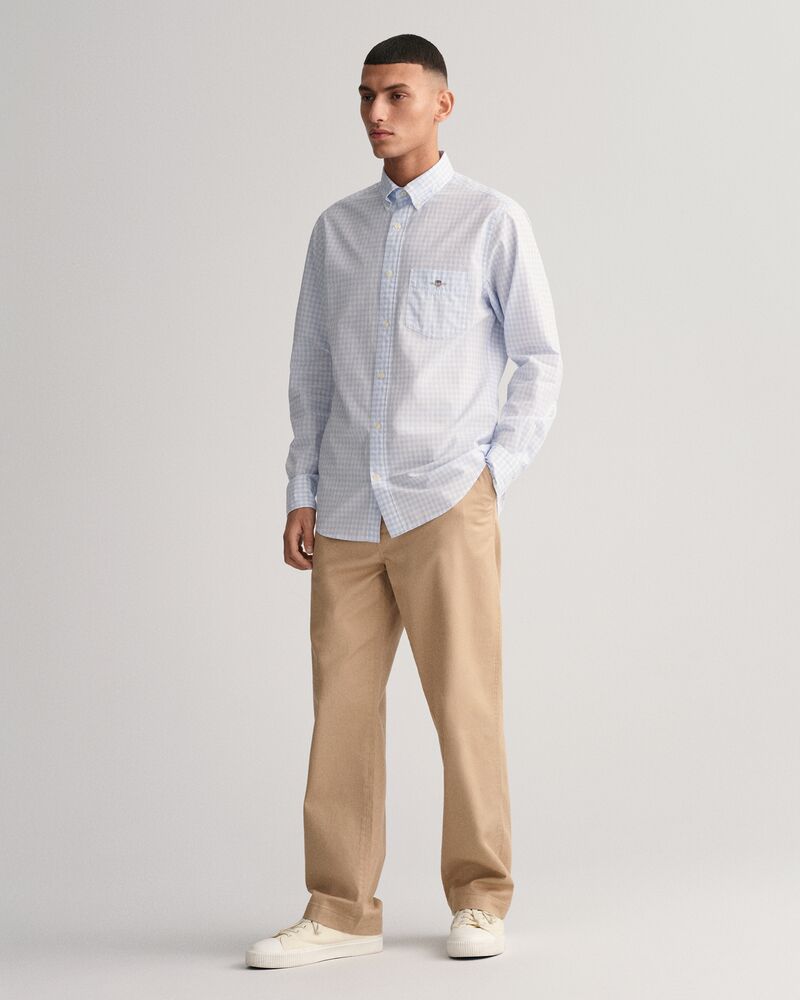 Regular Fit Gingham Poplin Shirt Light Blue / S