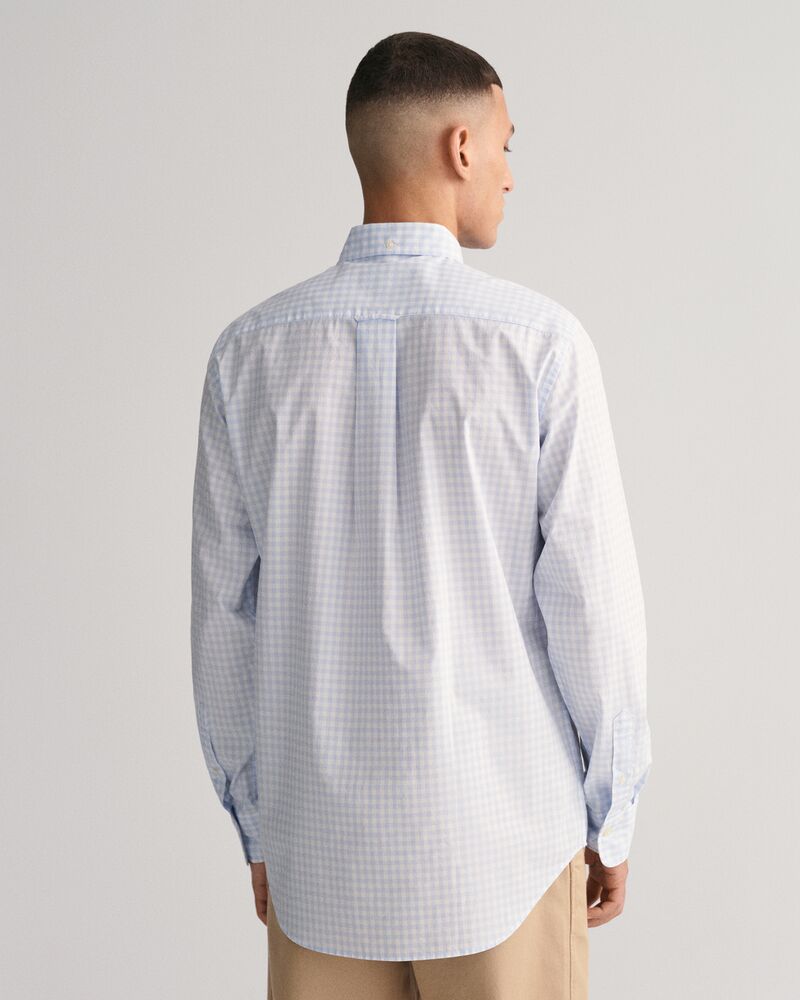 Regular Fit Gingham Poplin Shirt Light Blue / S