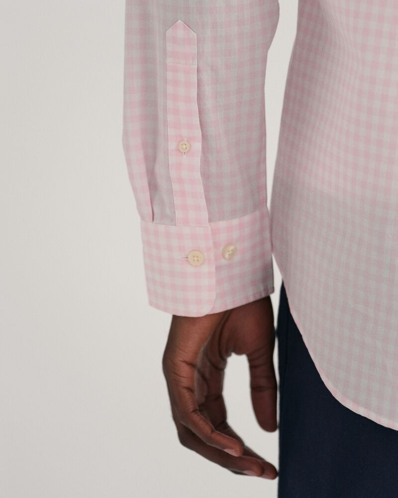 Regular Fit Gingham Poplin Shirt Light Pink / S