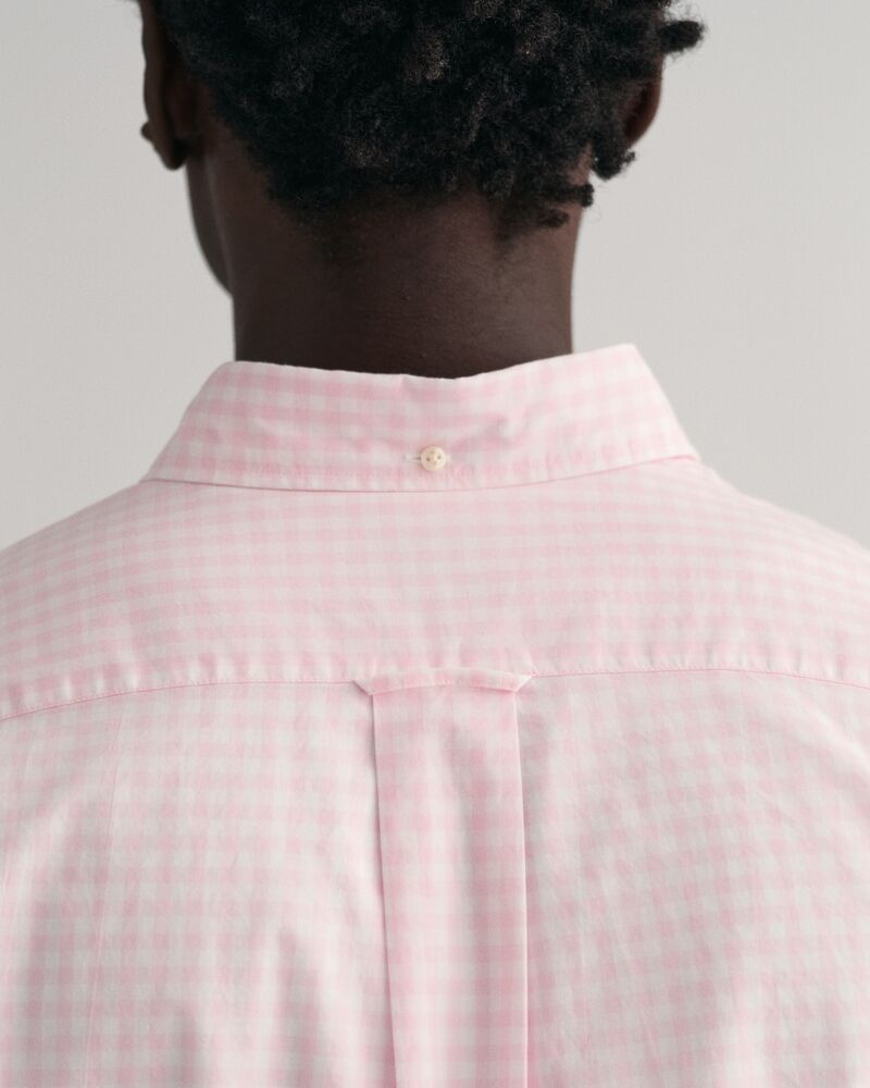Regular Fit Gingham Poplin Shirt Light Pink / S