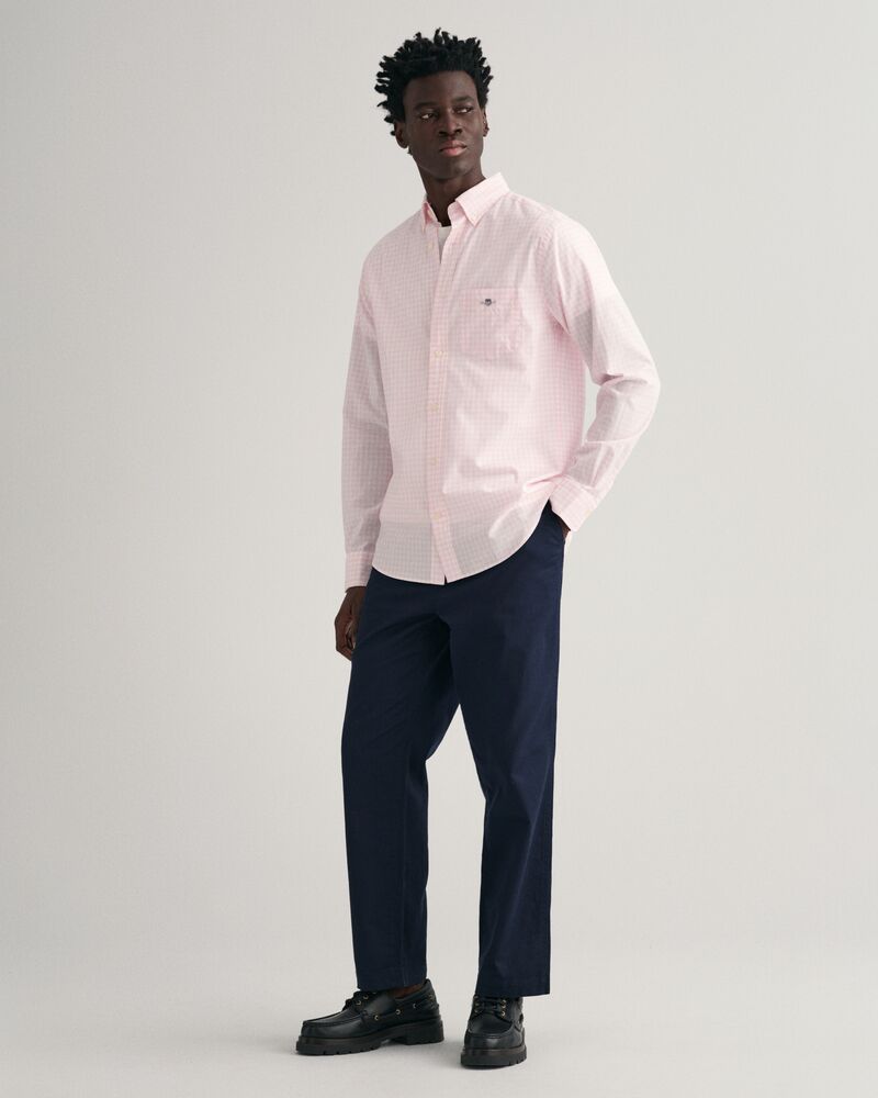 Regular Fit Gingham Poplin Shirt Light Pink / S