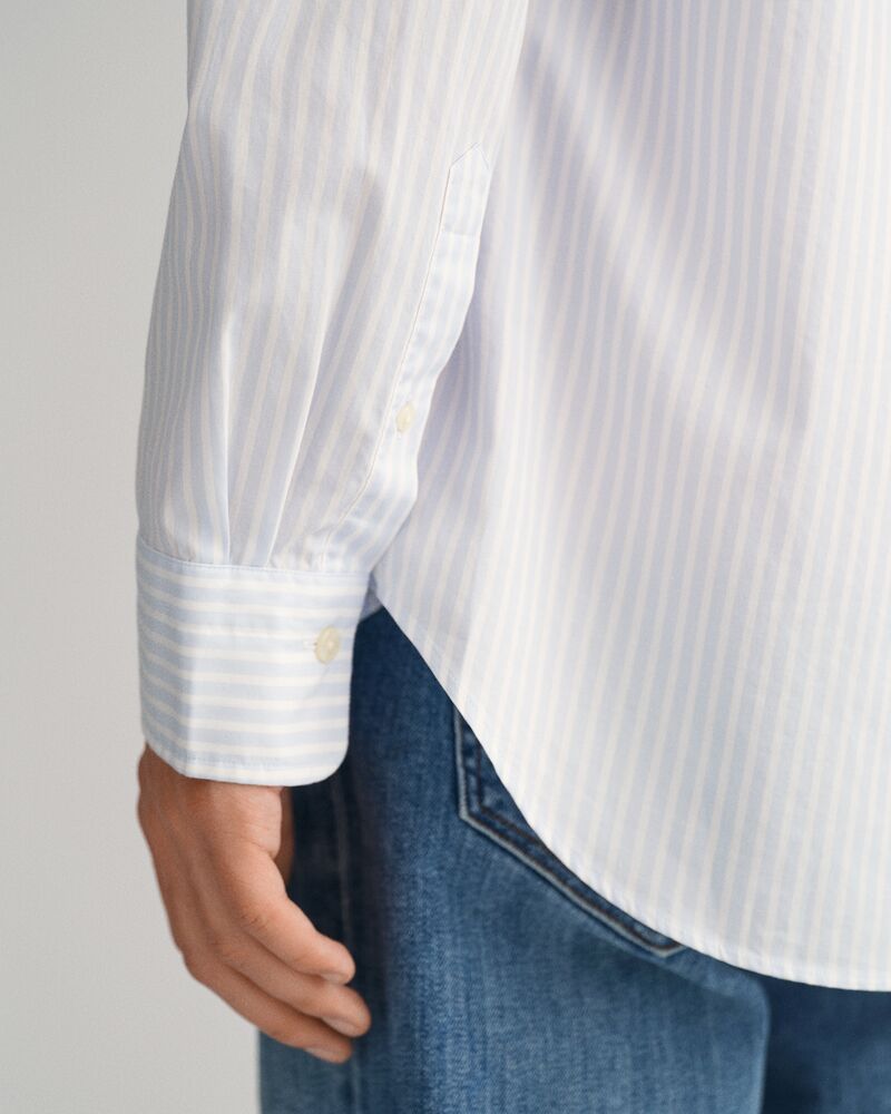 Regular Fit Striped Poplin Shirt Light Blue / S