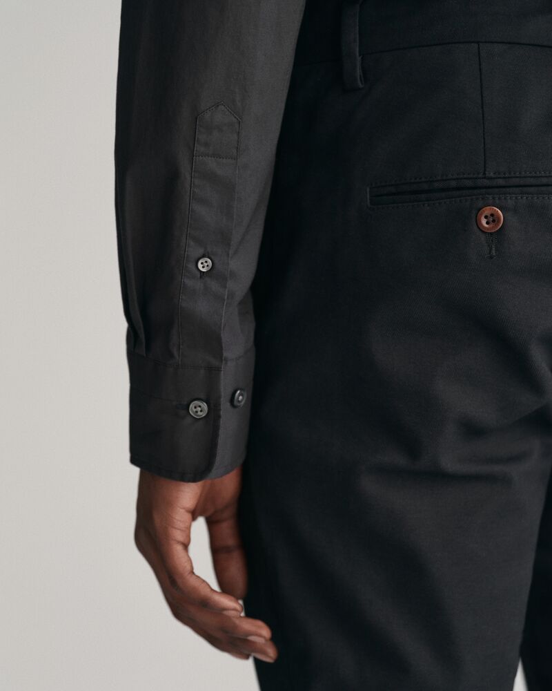 Slim Fit Poplin Shirt Black / S
