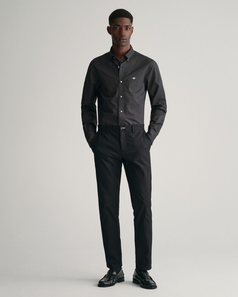 Slim Fit Poplin Shirt Black / S