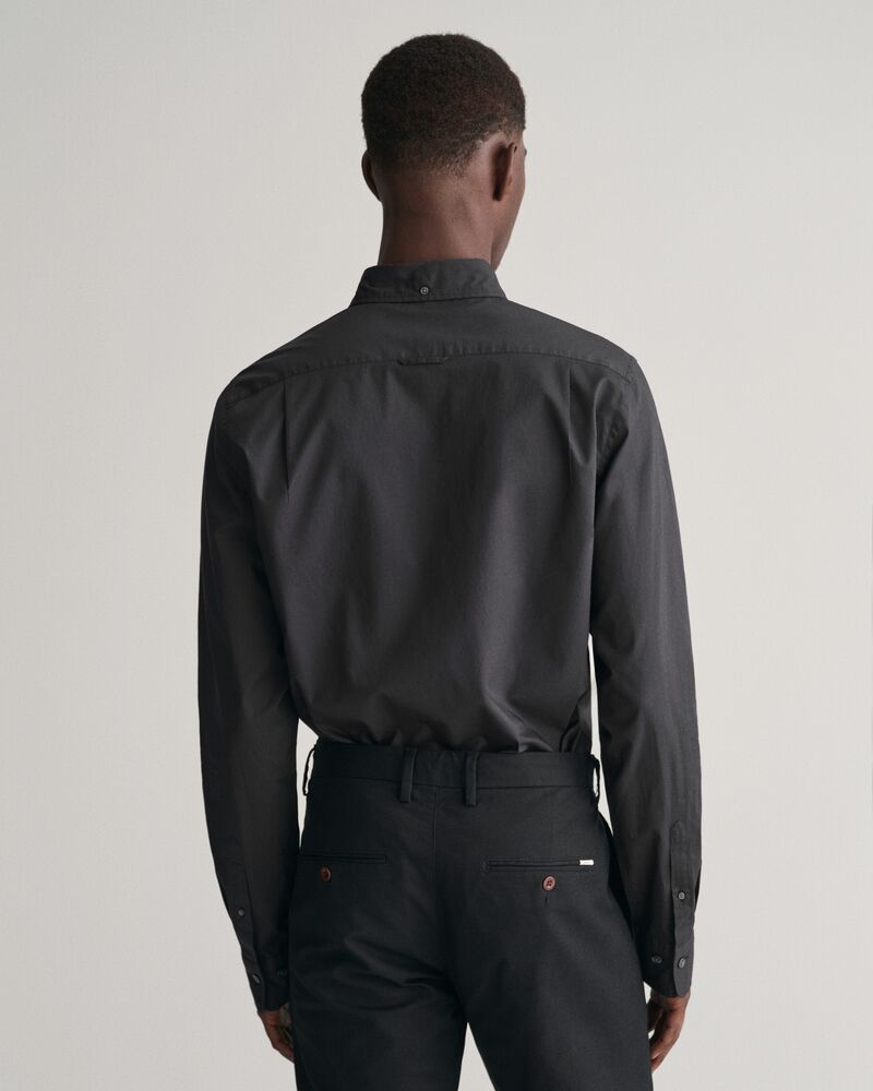 Slim Fit Poplin Shirt Black / S