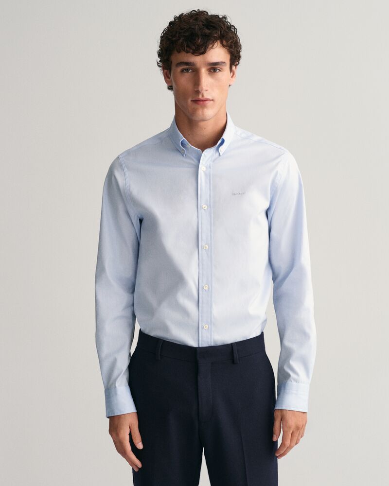 Slim Fit Poplin Shirt Light Blue / S