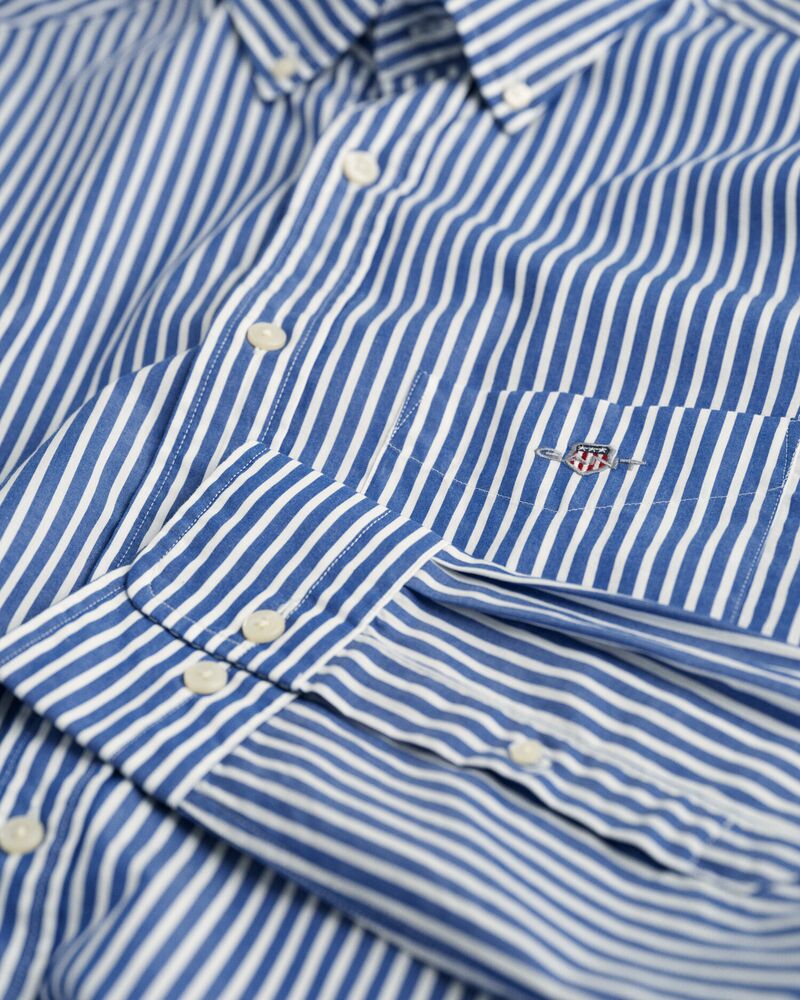 Regular Fit Striped Poplin Shirt College Blue / S