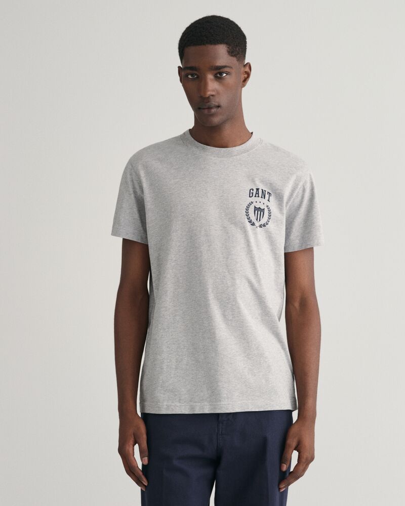 Embroidered Archive Shield T-Shirt Grey Melange / S