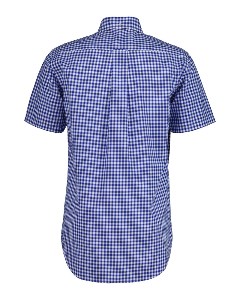 Regular Fit Gingham Poplin Short Sleeve Shirt College Blue / S