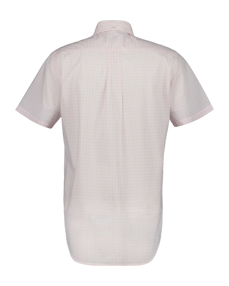 Regular Fit Gingham Poplin Short Sleeve Shirt Light Pink / S