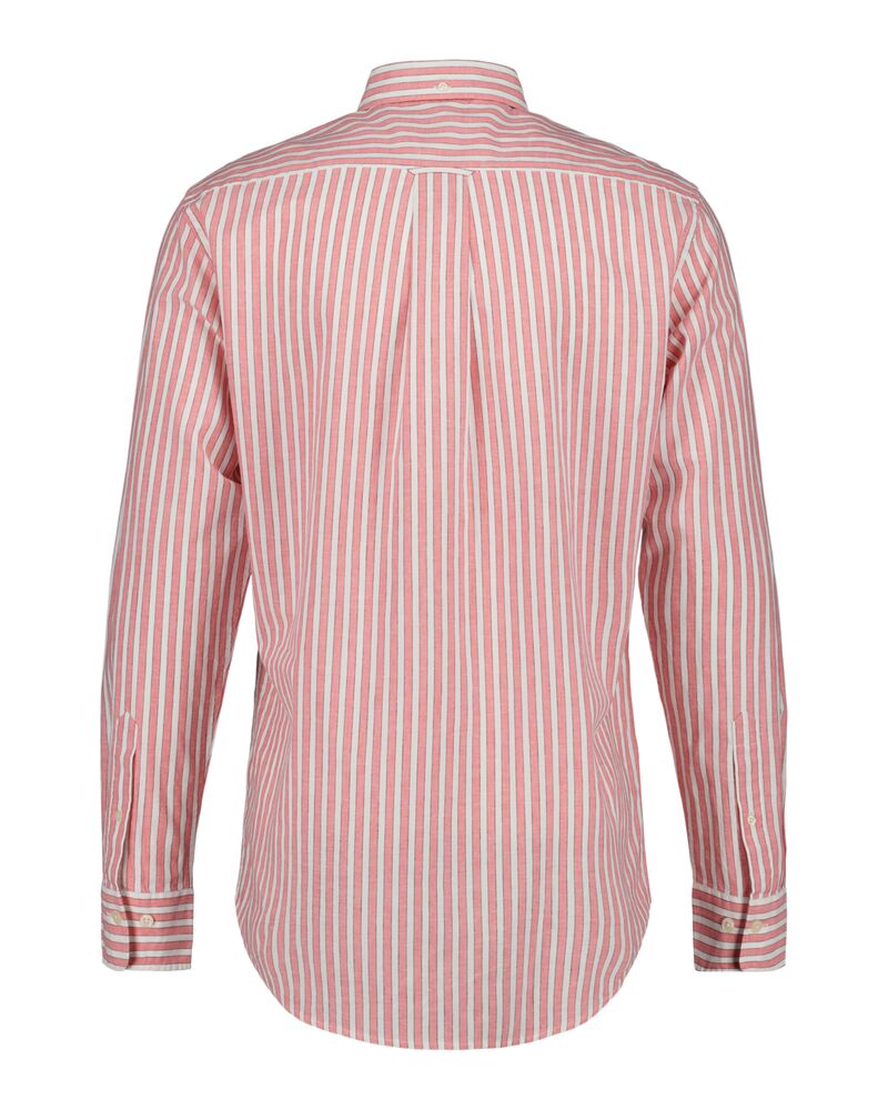 Regular Fit Striped Cotton Linen Shirt Sunset Pink / S