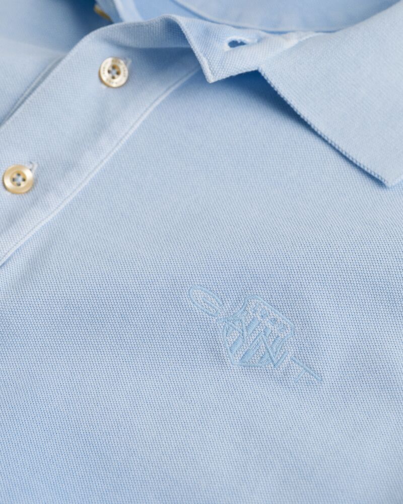 Spray-Dyed Piqué Polo Shirt Fresh Blue / M