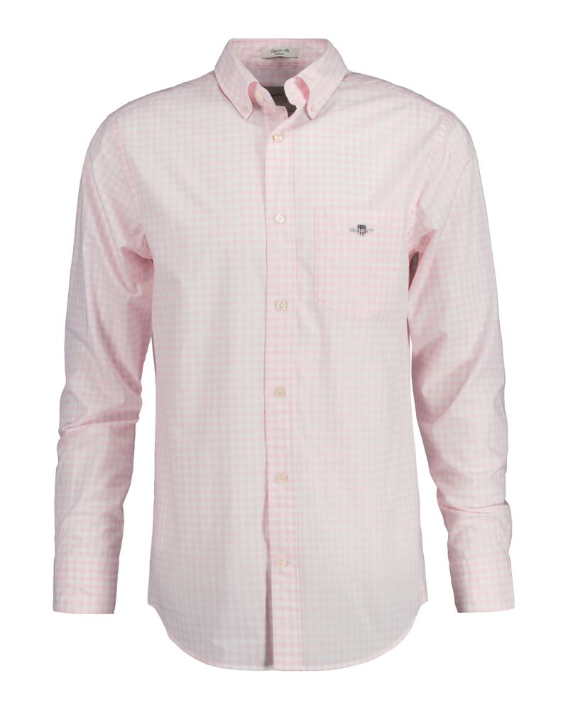 Regular Fit Gingham Poplin Shirt Light Pink / S