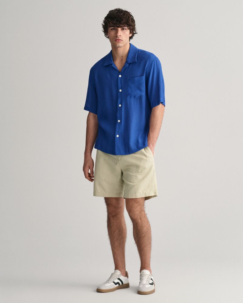 Relaxed Fit Textured Shirt Rich Blue / XS
