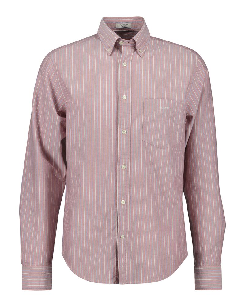 Gant Regular Fit Oxford Stripe Shirt Iron Red / S