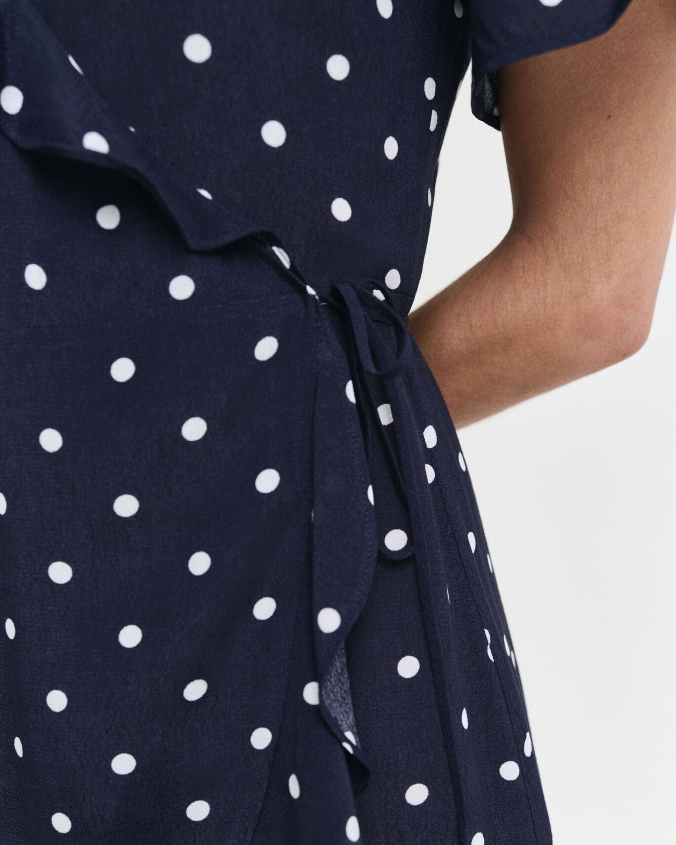 Regular Dot Print Frill Dress