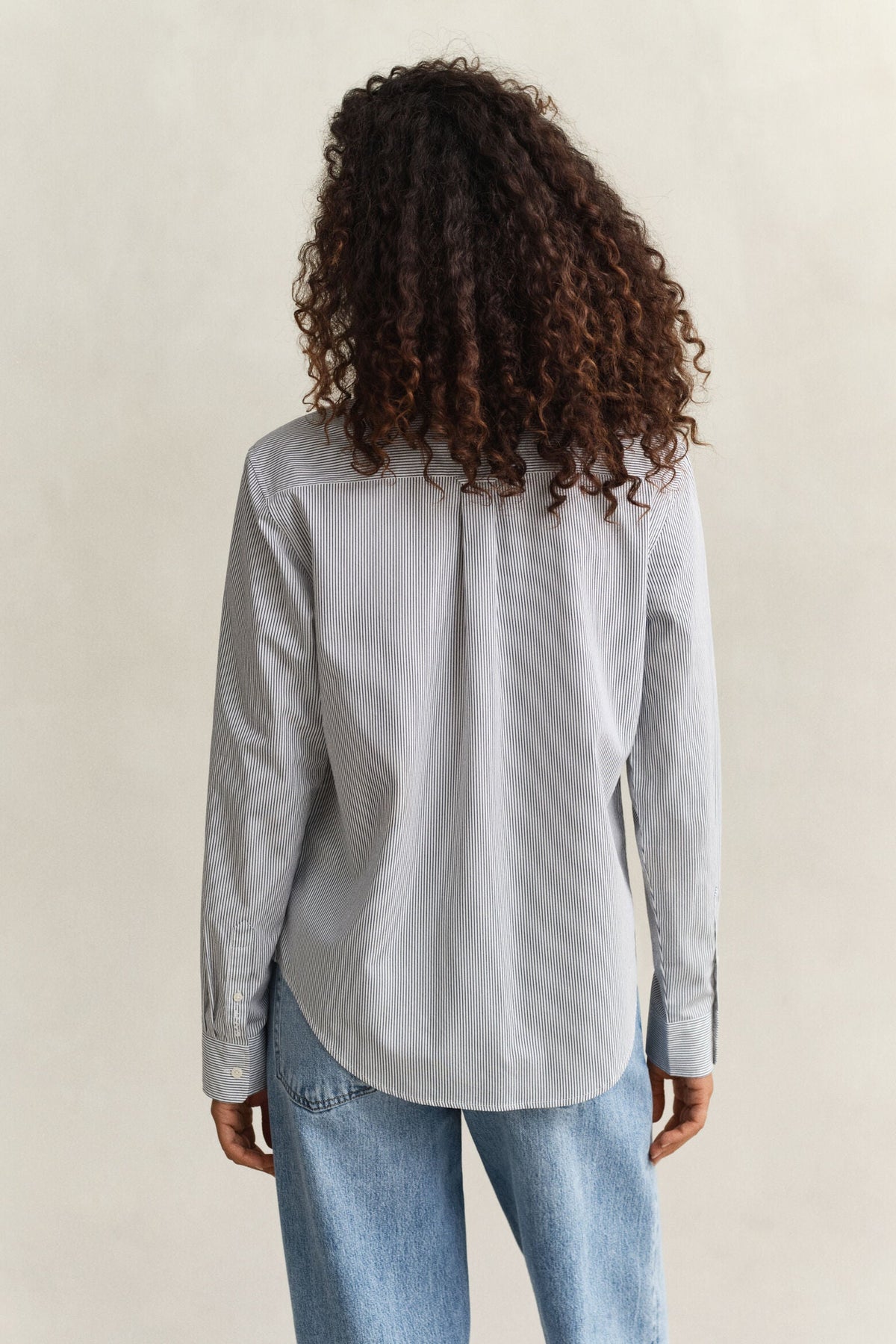 Frilly Striped Cotton Shirt