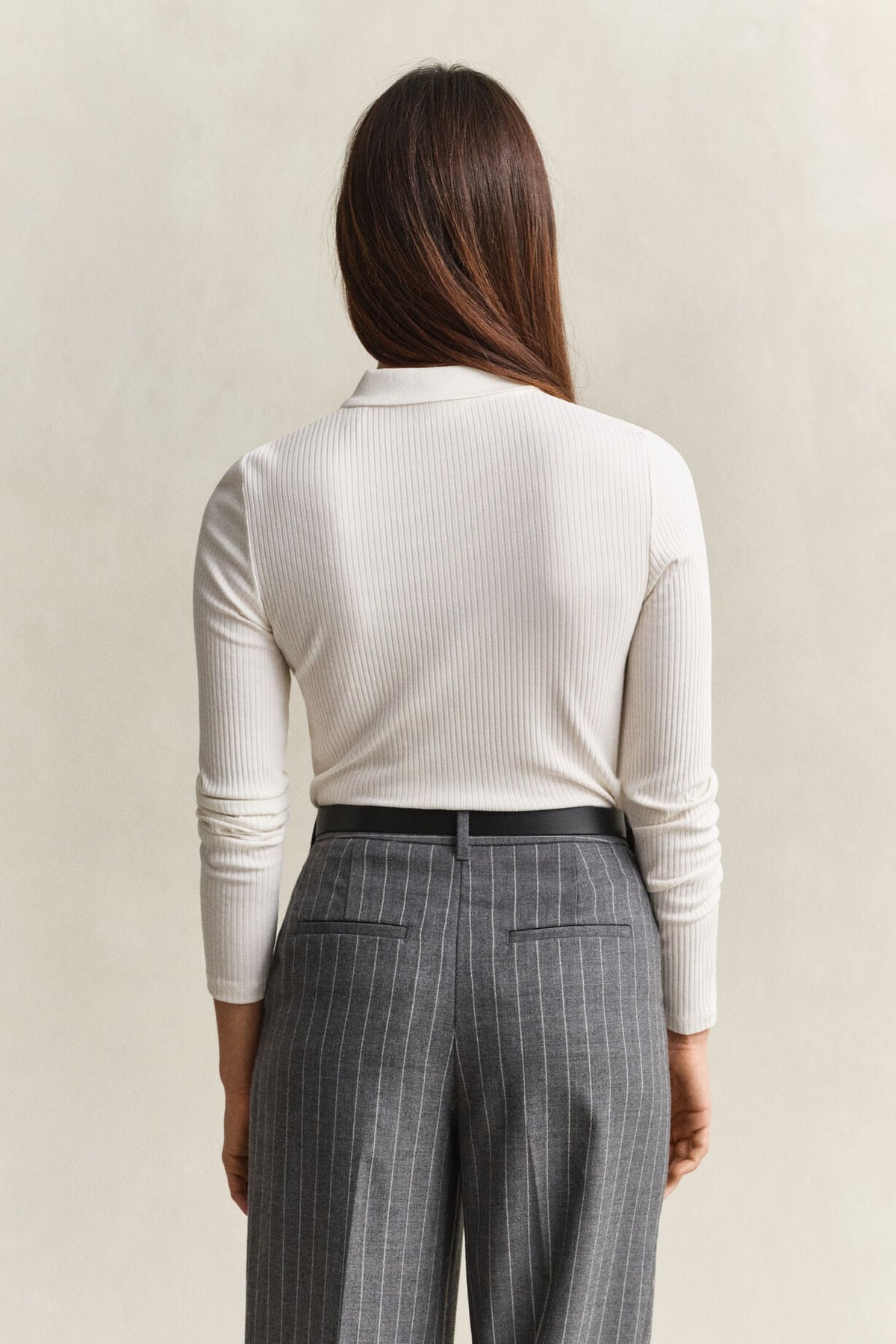 Slim Ribbed Longsleeve Polo