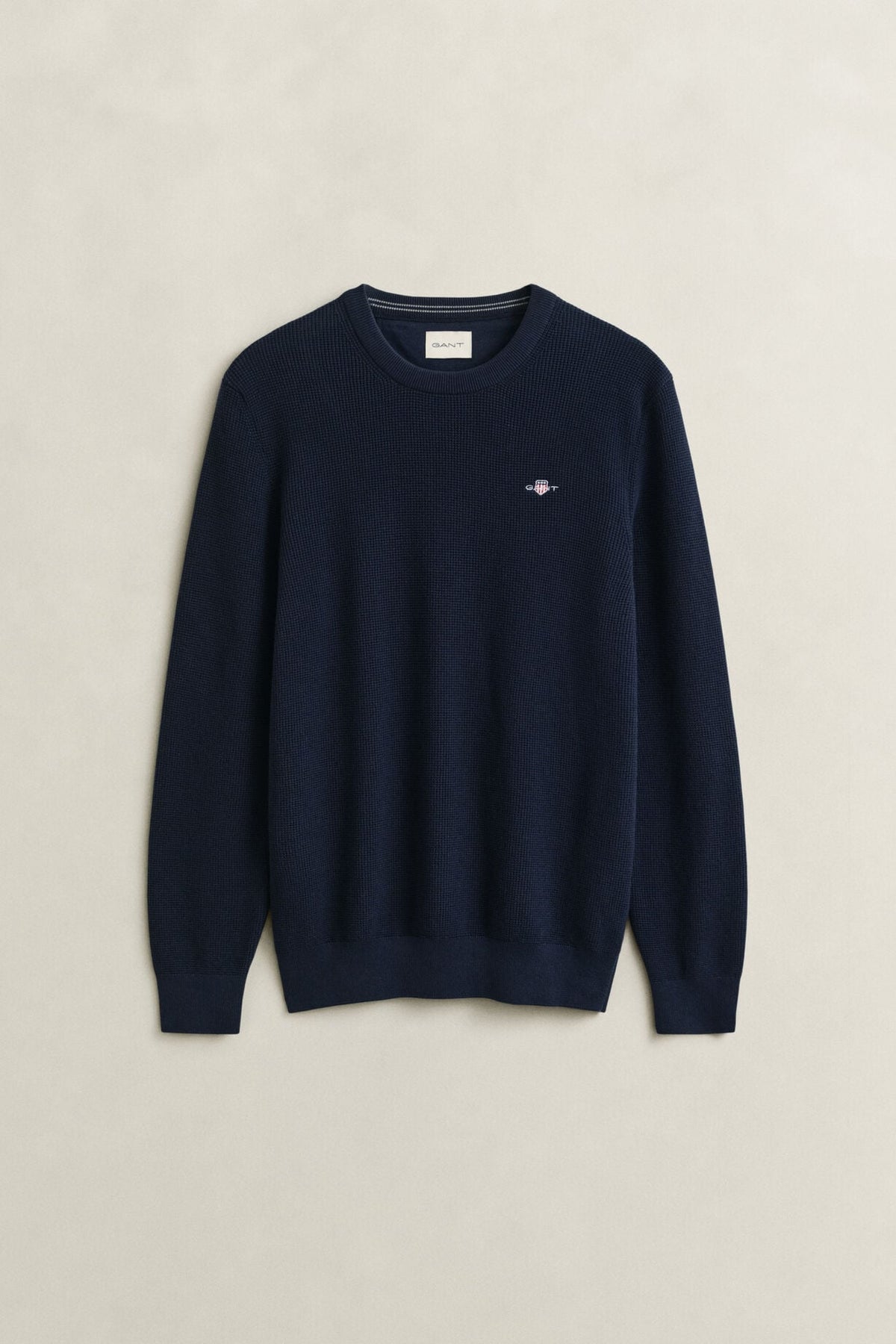 Micro Textured Cotton Crew Neck