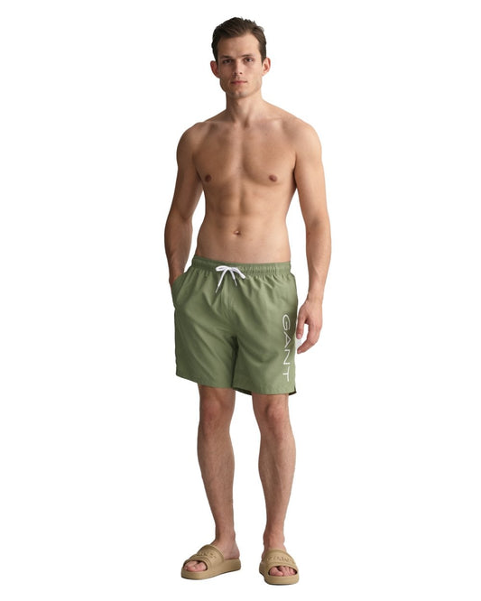 Long Cut Lightweight Logo Swim Shorts