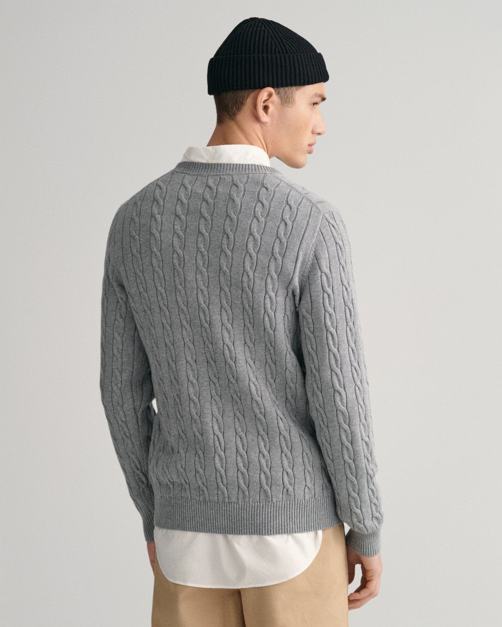 Cotton Cable Knit Crew Neck Sweater