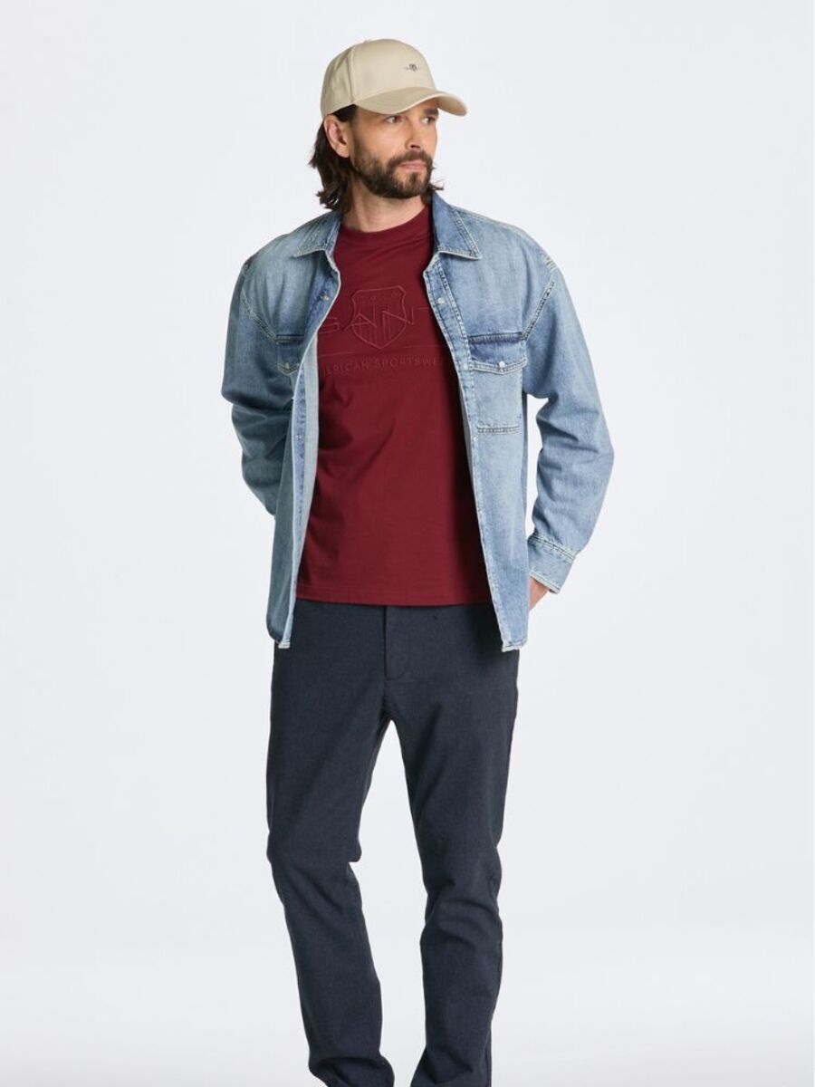 Regular Fit Tonal Shield Long Sleeve T-Shirt