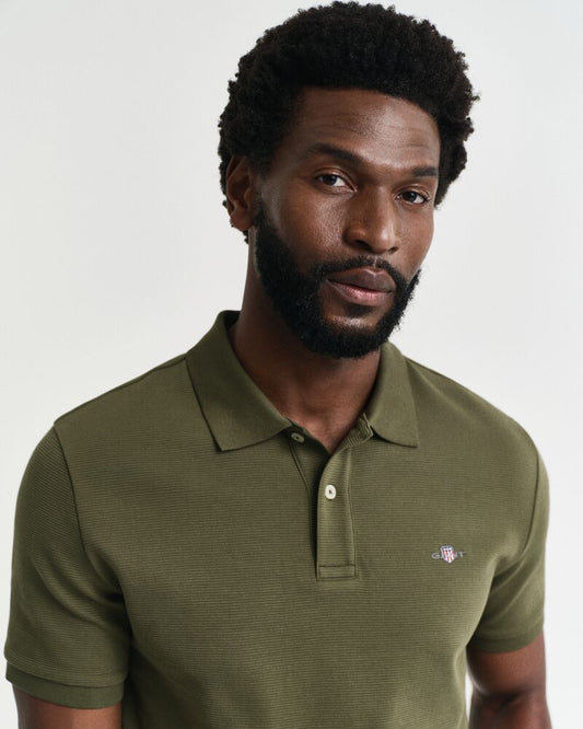 TEXTURED POLO Green / S