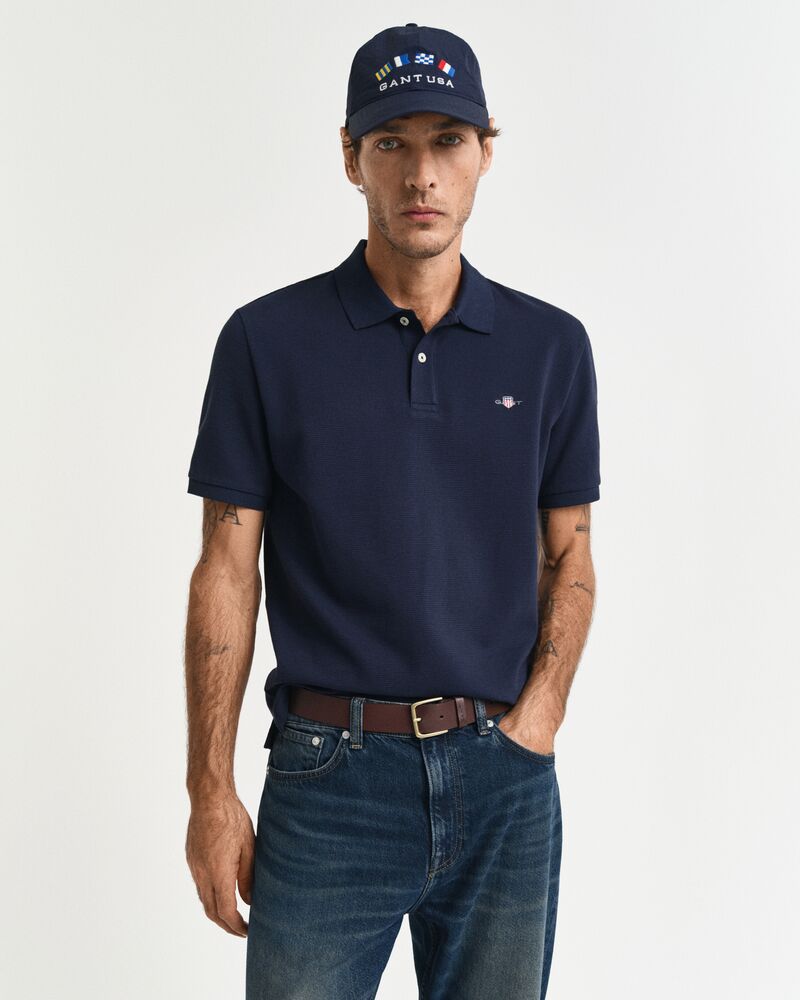 TEXTURED POLO Blue / S