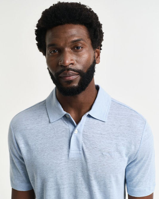LINEN SS POLO Blue / S
