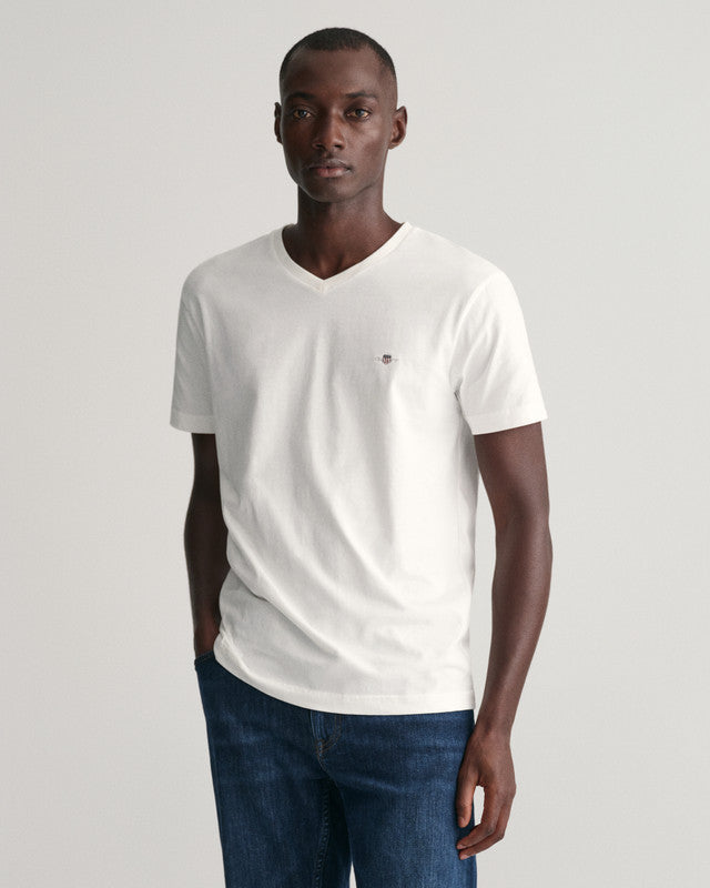 Slim Fit Shield V-Neck T-Shirt