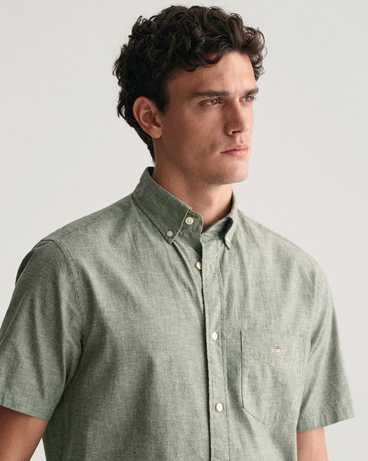 Regular Fit Cotton Linen Short Sleeve Shirt