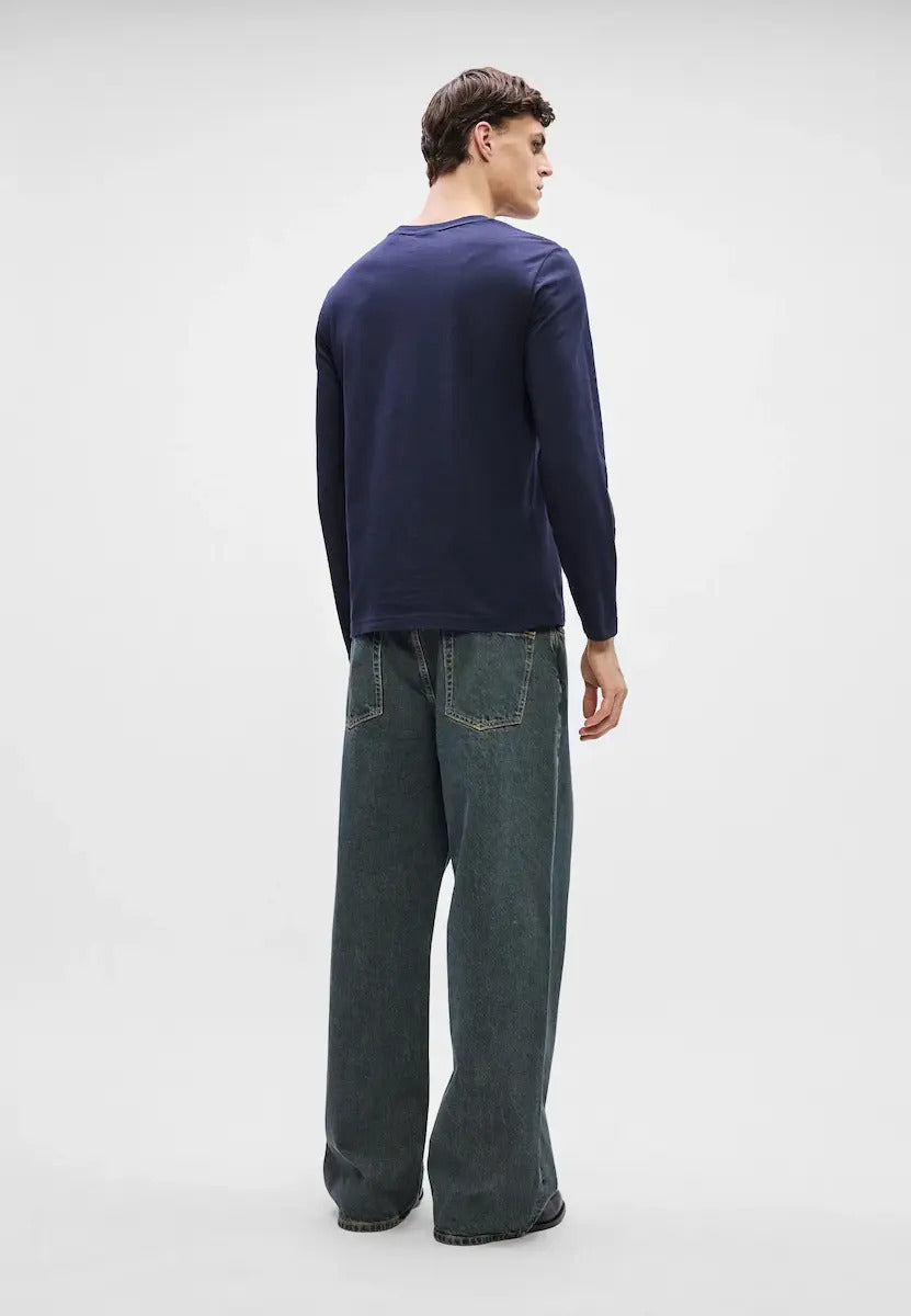 Regular Tonal Shield Long Sleeve T-Shirt For Men