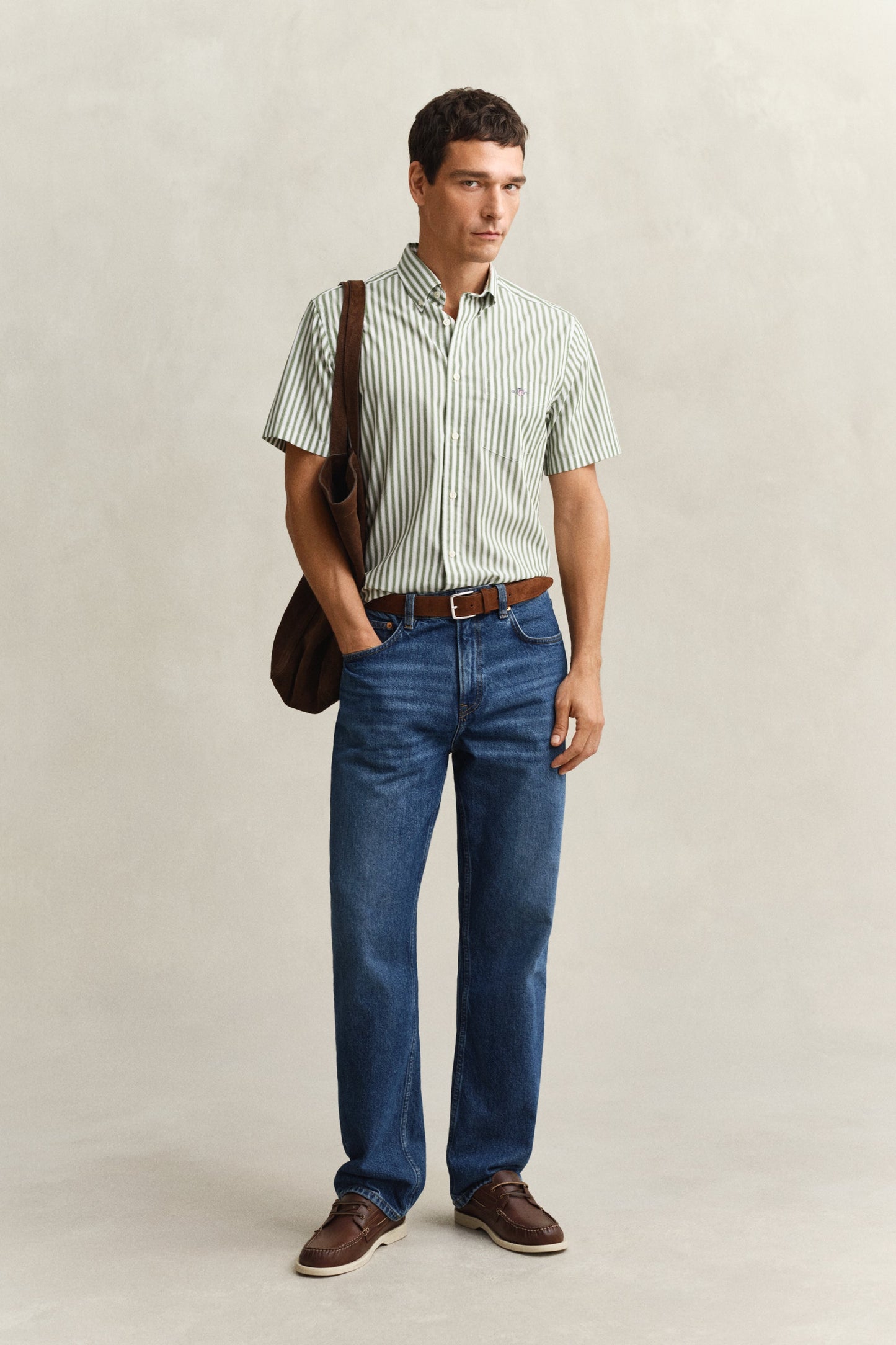 Regular Classic Poplin Stripe Ss Shirt