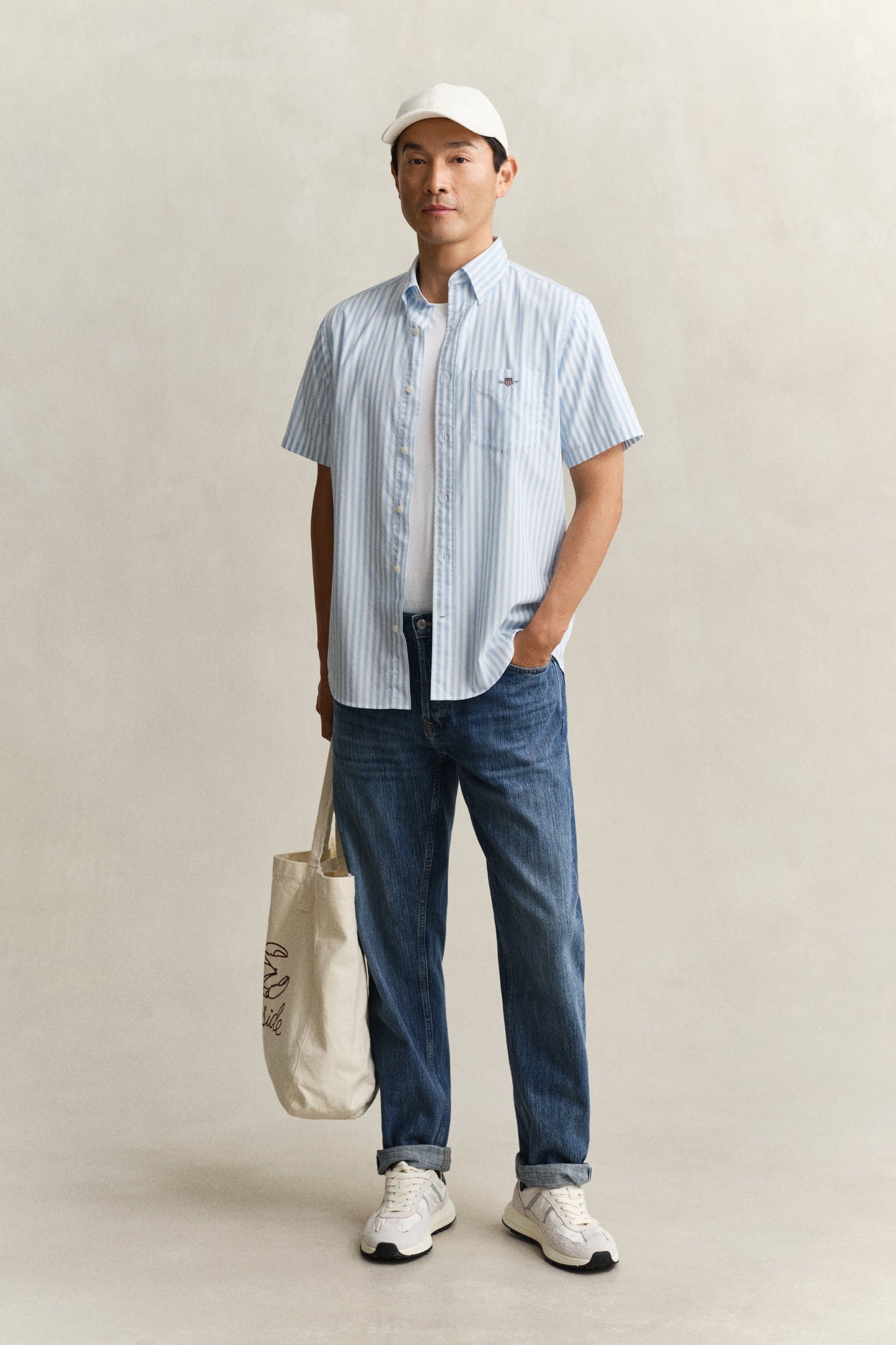 Regular Classic Poplin Stripe Ss Shirt