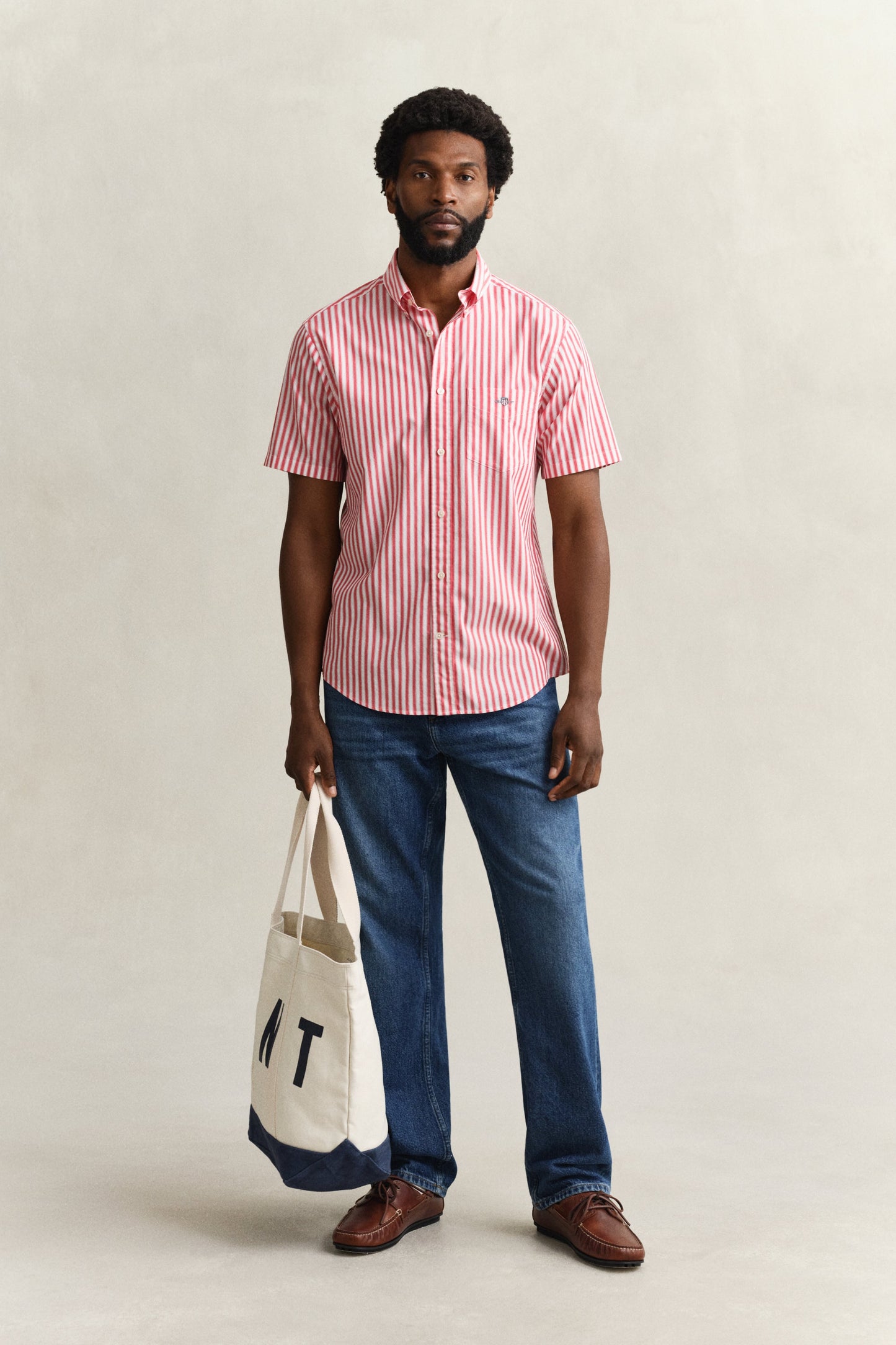 Regular Classic Poplin Stripe Ss Shirt
