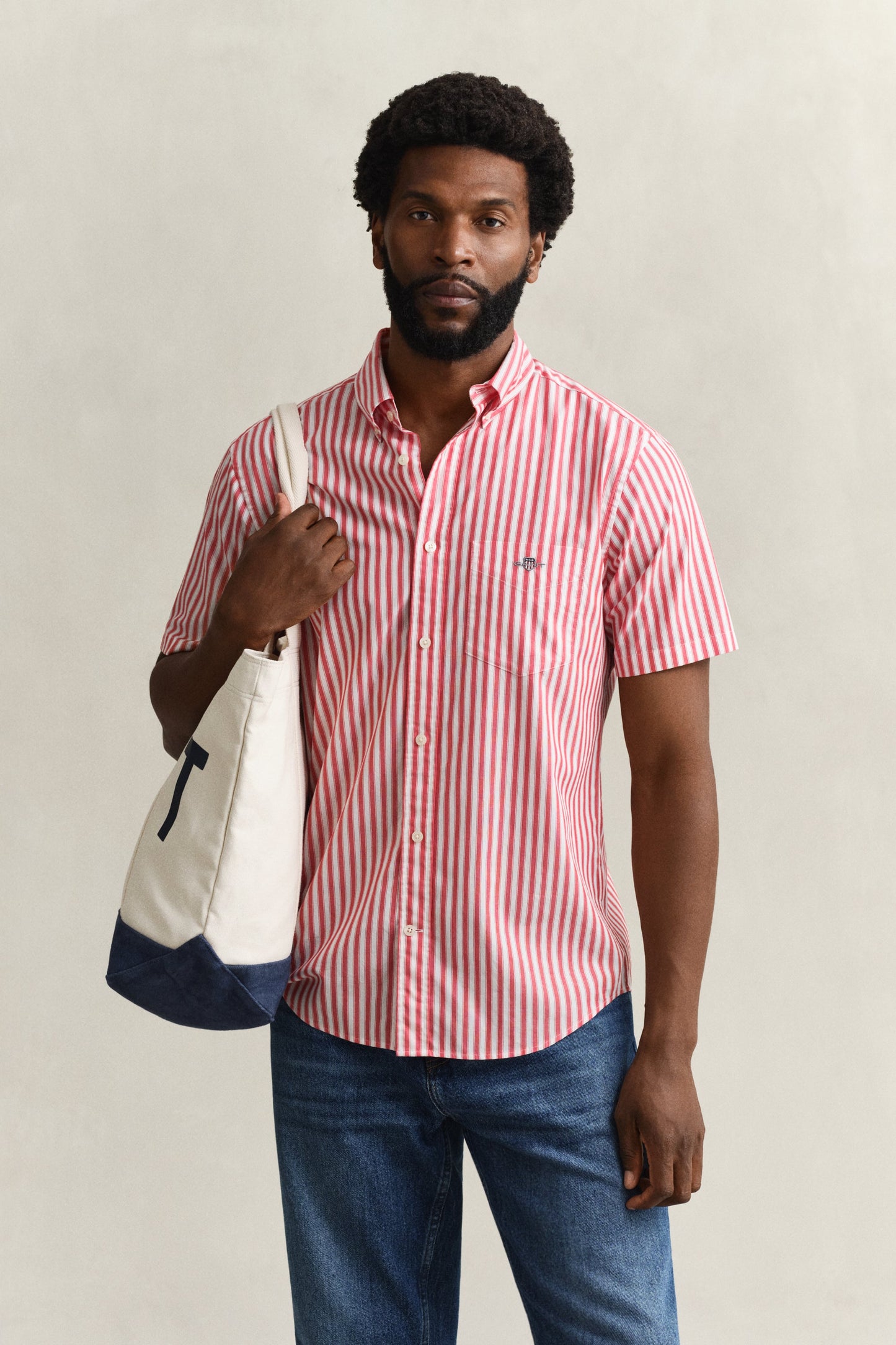 Regular Classic Poplin Stripe Ss Shirt