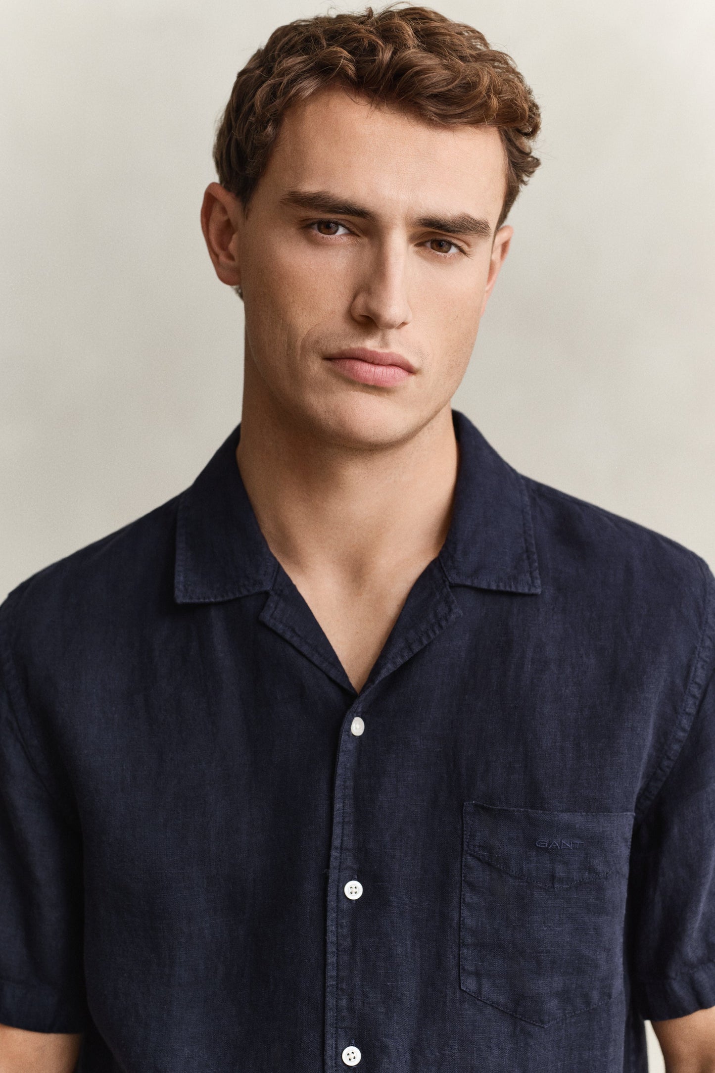 Regular Gmnt Dyed Linen Ss Camp Shirt